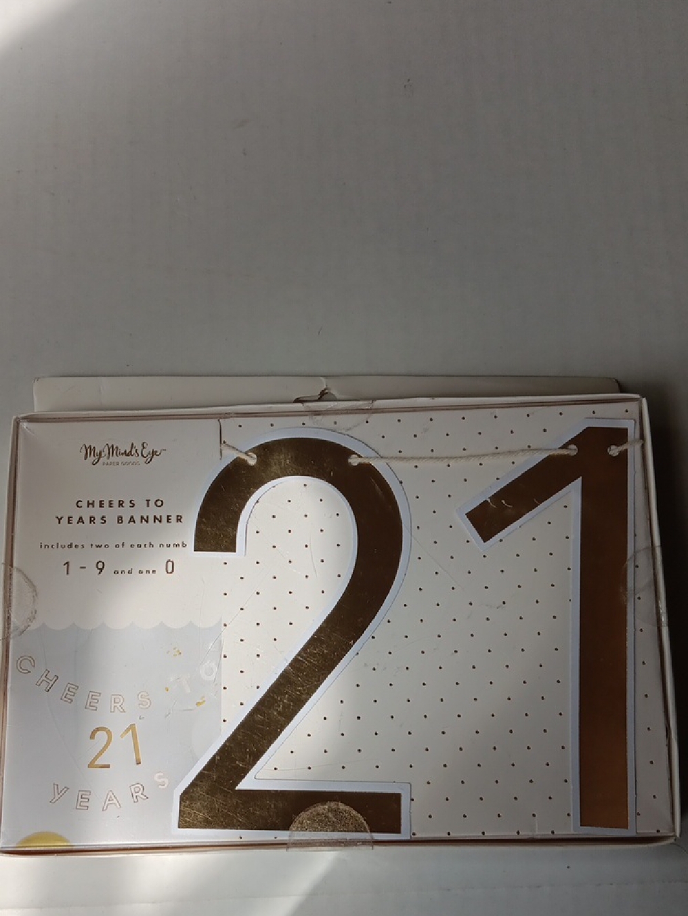 CELEBTRATE GOLD '21' YEARS BANNER INCLUDES 2 SETS OF NUMBERS 1-9 & 0